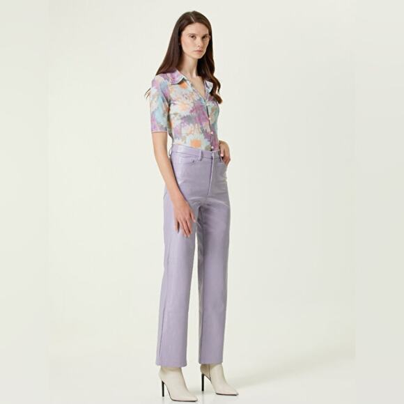 Rotate Rotie Embossed Faux Leather Pants - Picture 1 of 9